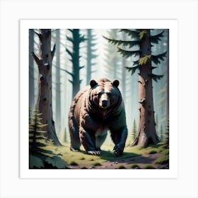 Bear In The Forest 20 Art Print