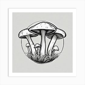 Mushroom In The Grass Art Print