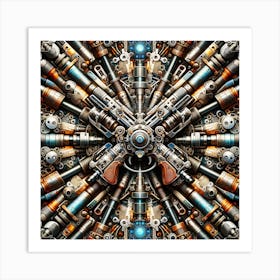 Industrial Gun Kaleidoscope Art Print