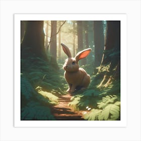 Rabbit In The Forest 114 Art Print