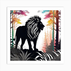 Lion In The Forest 10 Art Print