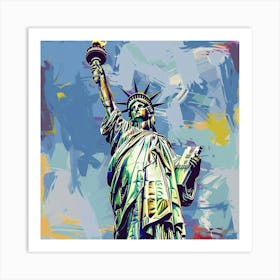 A Statue Of Liberty In New York Expressive Strok 1719923474 3 Art Print