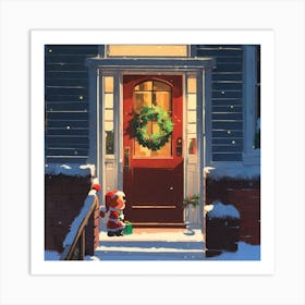 Santa'S Door Art Print