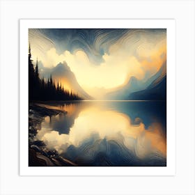 Sunset By The Lake 1 Art Print