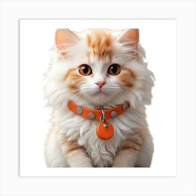Orange Collared Cat Art Print