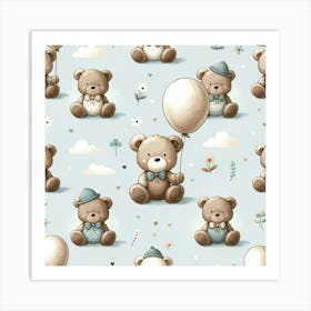 Teddy Bear Baby Boy (6) Art Print