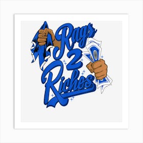 Rags 2 Riches Racer Blue 5s Matching Art Print