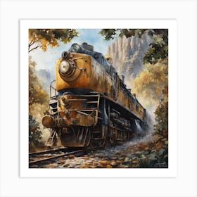 Train On The Tracks Art Print