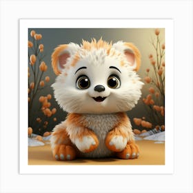 Cute Fox 3d Model Art Print