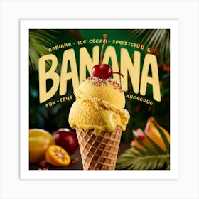 Banana Ice Cream Art Print