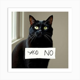 Asm Black Cat Says No 368b850b 86be 4b38 B1b3 53767f72c695 Art Print