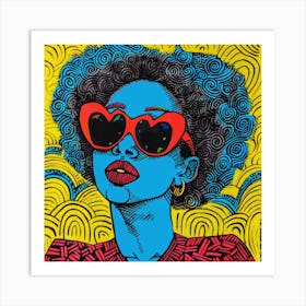 Vibrant Shades Series. Contemporary Pop Art With African Twist, 6 Art Print