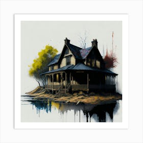 Colored House Ink Painting (64) Art Print