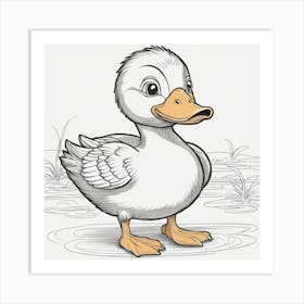 Duck Coloring Page Art Print