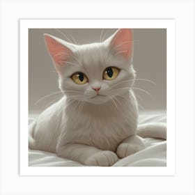 Snow white Cat Art Print