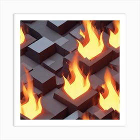 Abstract Flames 1 Art Print