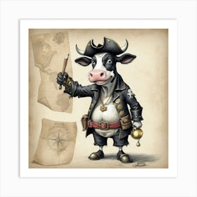 Pirate Cow 5 Art Print