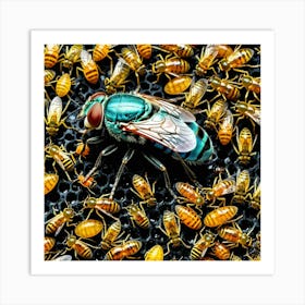 Flies Insects Pest Wings Buzzing Annoying Swarming Houseflies Mosquitoes Fruitflies Maggot (4) Art Print