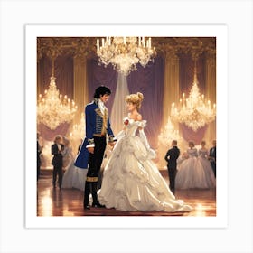 Michael jackson with Princess Diana Art Print