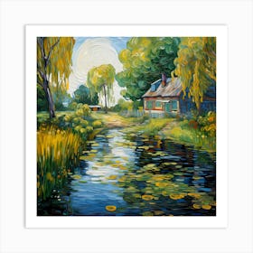 Riverside Retreat in Colour Art Print