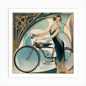 Deco Bicycle Art Print