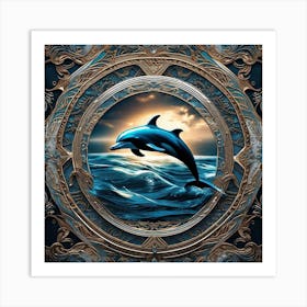 Dolphin In The Ocean 3 Art Print