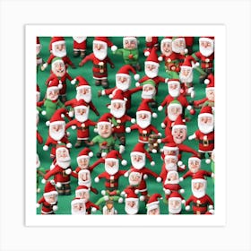 Christmas Santas Art Print