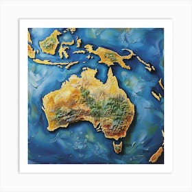 Australia Map 1 Art Print