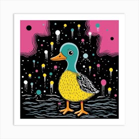 Duckling Paint Splash 1 Art Print