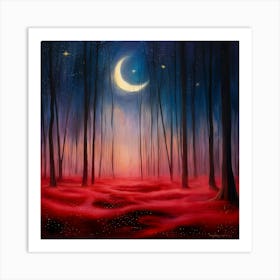 Red Forest Art Print