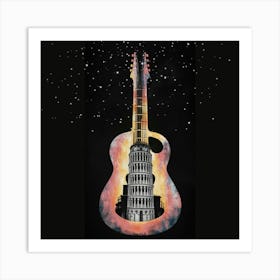 Guitar In Pisa Art Print