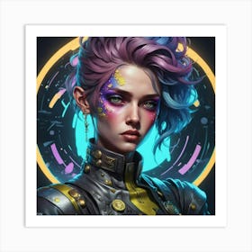 Futuristic Girl Art Print