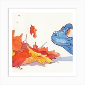 Lizard In Autumn Art Print