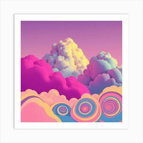 Psychedelic Clouds 1 Art Print