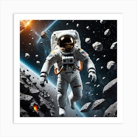 Celestial Explorer: Among Planets and Asteroids Art Print