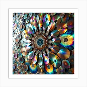 Old School Cd S As Abstract Art 4 Art Print