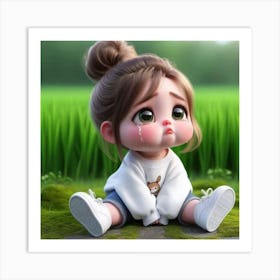 Sad Baby Girl Art Print