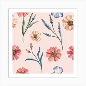 Watercolor Flowers 14 Art Print