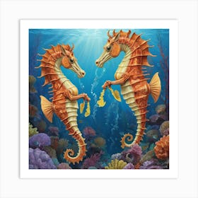 Hunzinator School Of Sea Horses Art Print 2 Art Print