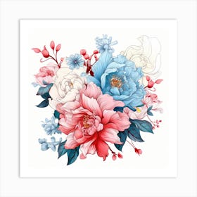 Peony Flowers 3 Art Print