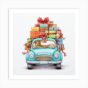 Christmas Car 1 Art Print