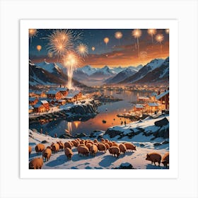 Norwegian Village Art Print