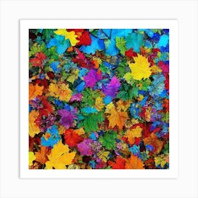 Colorful Autumn Leaves Art Print