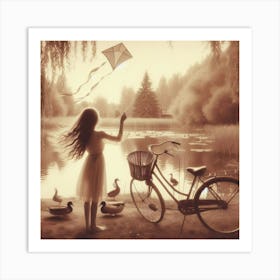 Kite Flying Art Print