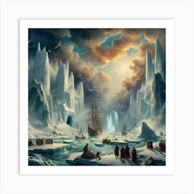 Icebergs Art Print