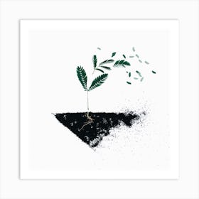 Tree Growing Out Of The Dirt Art Print