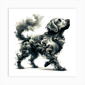 Cloudy Dog Art Print