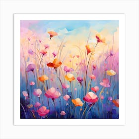 Poppies In The Meadow Art Print