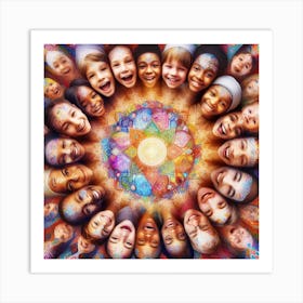 Children In A Circle Art Print