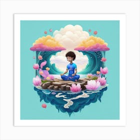 Meditating Man Art Print